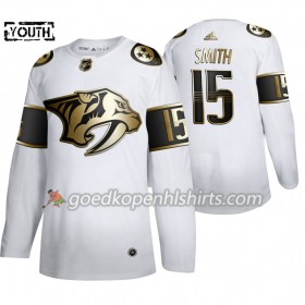 Nashville Predators Craig Smith 15 Adidas 2019-2020 Golden Edition Wit Authentic Shirt - Kinderen